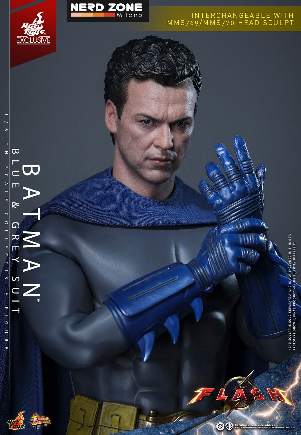 HOT TOYS - The Flash Movie Masterpiece Action Figure 1/6 Batman (Blue & Grey Suit) Limited Edition Hot Toys Exclusive 30 cm MMS834