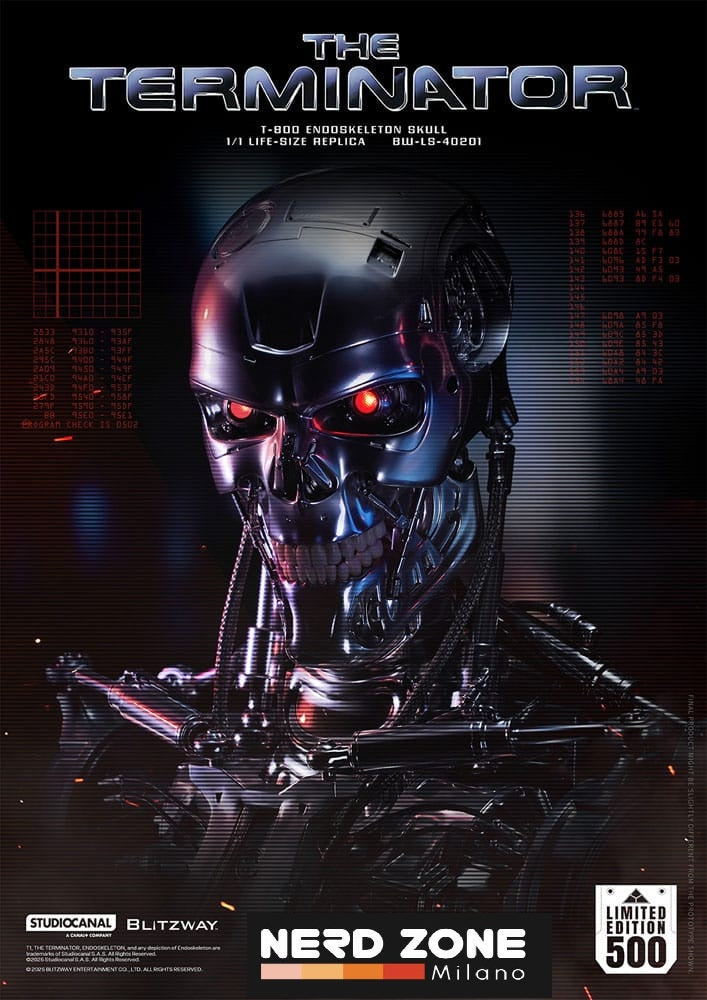 BLITZWAY - The Terminator The Real Series Life Size Bust T-800 Endoskeleton Skull 50 cm