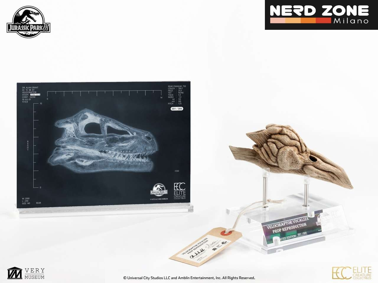 ELITE CREATURE COLLECTIBLES - Jurassic Park 3 Velociraptor Resonating Chamber Prop Replica