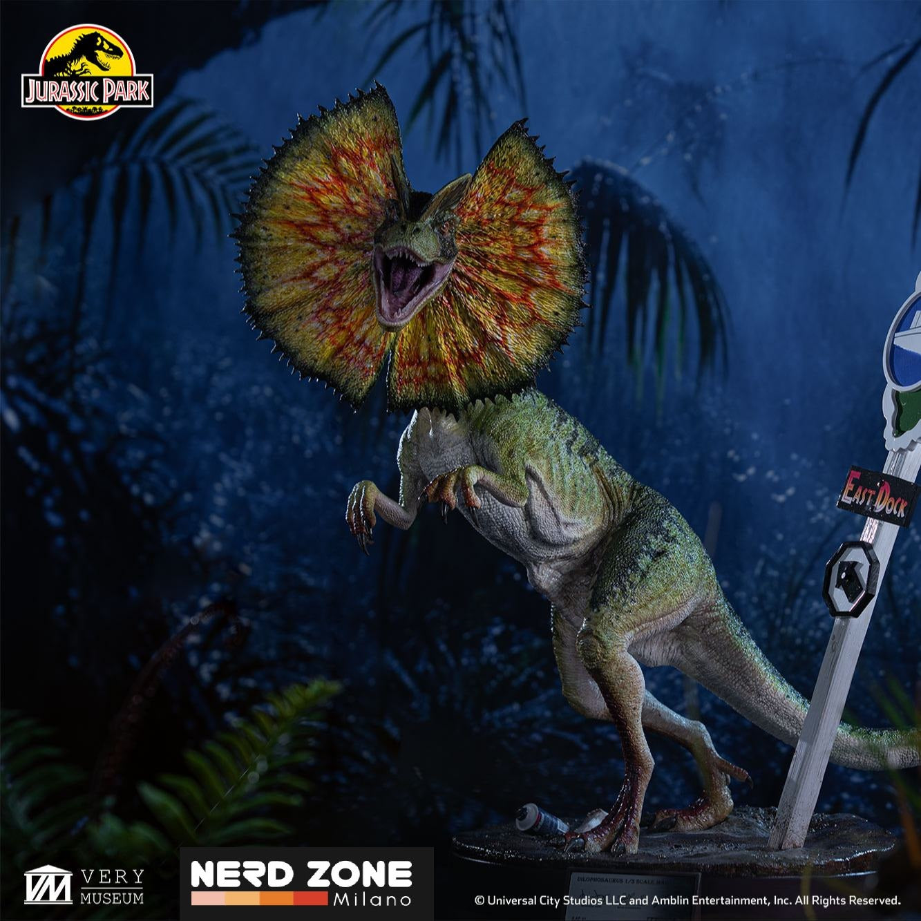 PRE ORDINE - ELITE CREATURE COLLECTIBLES Jurassic Park Dilophosaurus 1/3 Scale Maquette