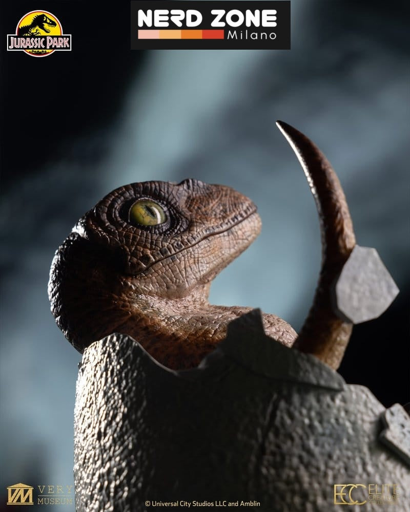 PREORDINE ELITE CREATURE COLLECTIBLES Jurassic Park Replica Bust Velociraptor Hatching Egg 24 cm