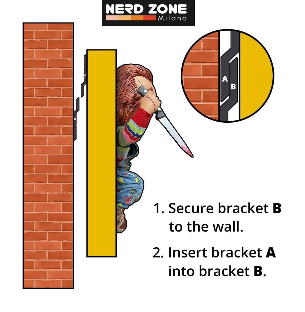 PRE ORDINE - HOLLYWOOD COLLECTIBLES - Bride Of Chucky - Chucky Life Size Wall Sculpture - Scala 1:1