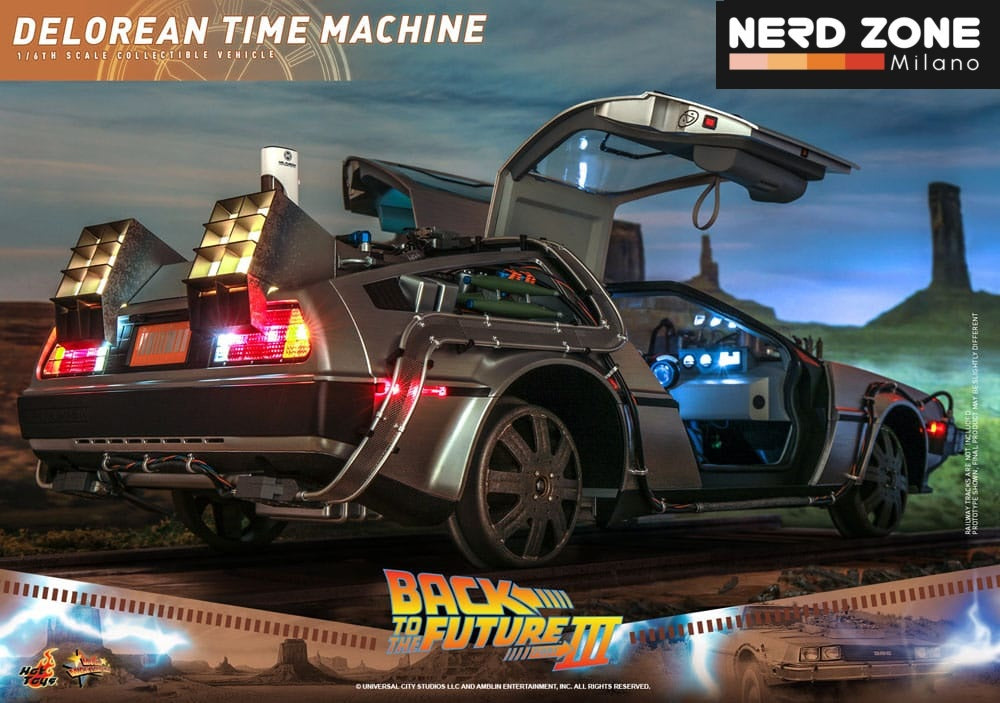 HOT TOYS - Back to the Future III Movie Masterpiece Vehicle 1/6 DeLorean Time Machine 72 cm