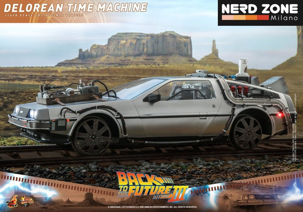 HOT TOYS - Back to the Future III Movie Masterpiece Vehicle 1/6 DeLorean Time Machine 72 cm