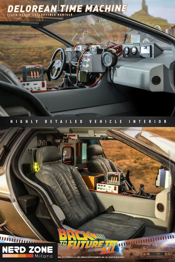 HOT TOYS - Back to the Future III Movie Masterpiece Vehicle 1/6 DeLorean Time Machine 72 cm