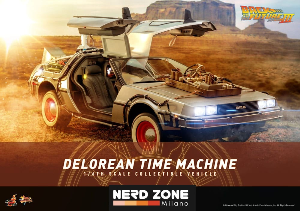 HOT TOYS - Back to the Future III Movie Masterpiece Vehicle 1/6 DeLorean Time Machine 72 cm