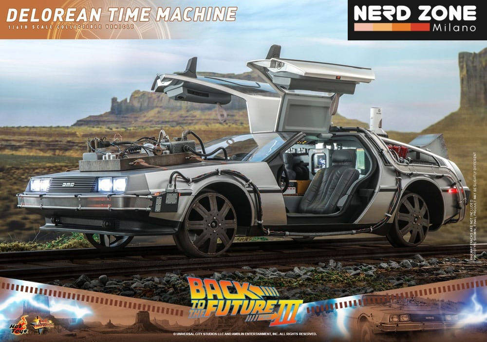 HOT TOYS - Back to the Future III Movie Masterpiece Vehicle 1/6 DeLorean Time Machine 72 cm