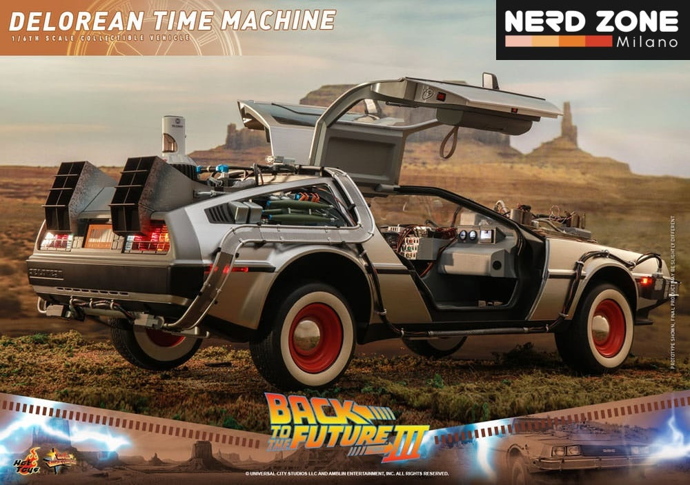 HOT TOYS - Back to the Future III Movie Masterpiece Vehicle 1/6 DeLorean Time Machine 72 cm