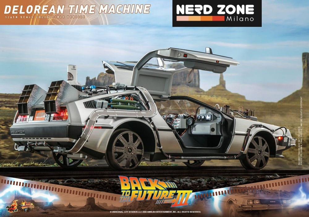 HOT TOYS - Back to the Future III Movie Masterpiece Vehicle 1/6 DeLorean Time Machine 72 cm