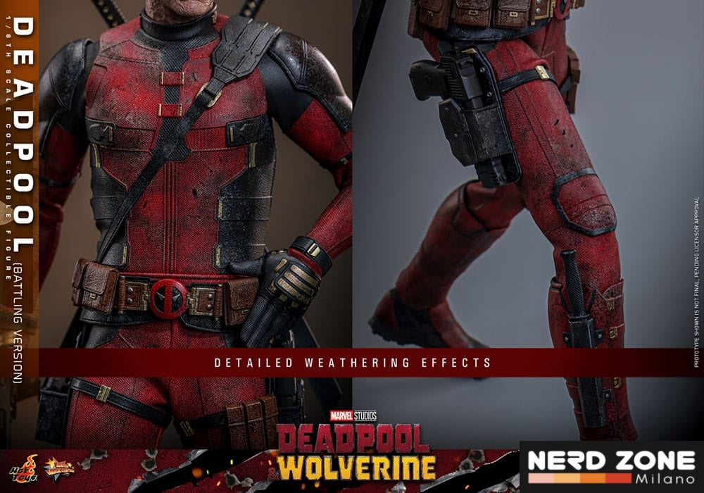 HOT TOYS - Deadpool & Wolverine Movie Masterpiece Action Figure 1/6 Deadpool (Battling Version) 31 cm MMS782