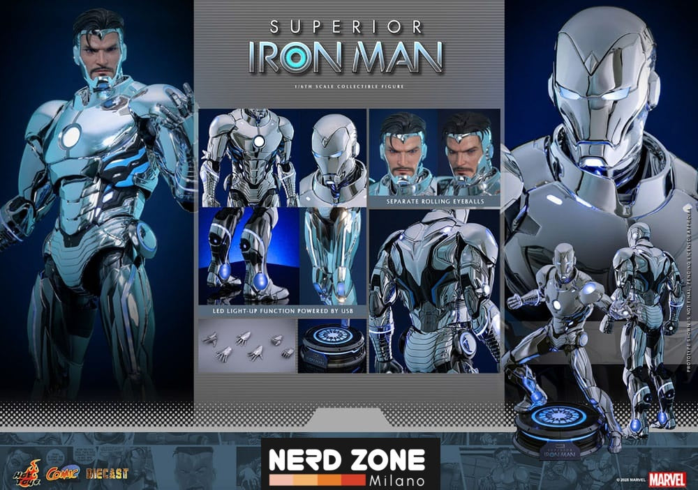 HOT TOYS - Marvel Comic Diecast Masterpiece Action Figure 1/6 Superior Iron Man 32 cm