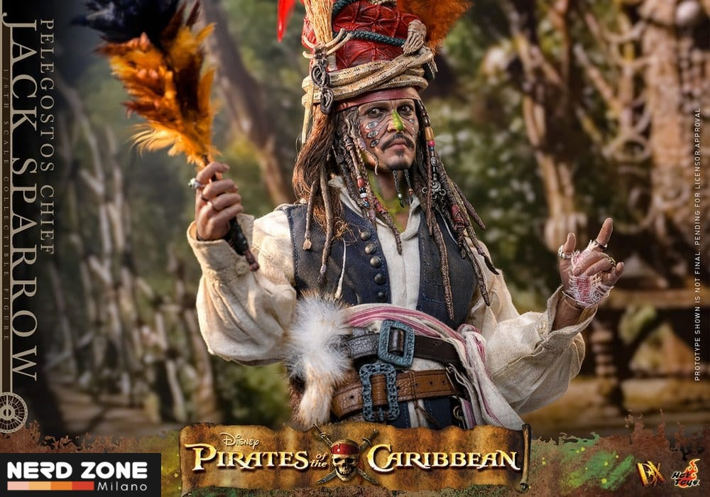 PRE ORDINE - HOT TOYS - Pirates of the Caribbean: Dead Man's Chest Action DX Figure 1/6 Pelegostos Chief Jack Sparrow 30 cm