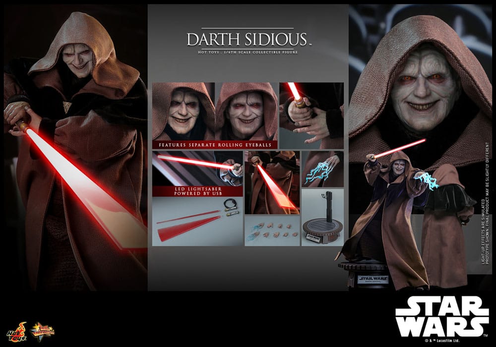 HOT TOYS - STAR WARS: Dark Sidious 1:6 Scale Figure