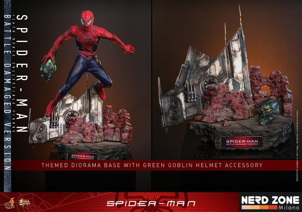 PRE ORDINE - HOT TOYS - Spider-Man Movie Masterpiece Action Figure 1/6 Spider-Man (Battle Damaged Version) 30 cm