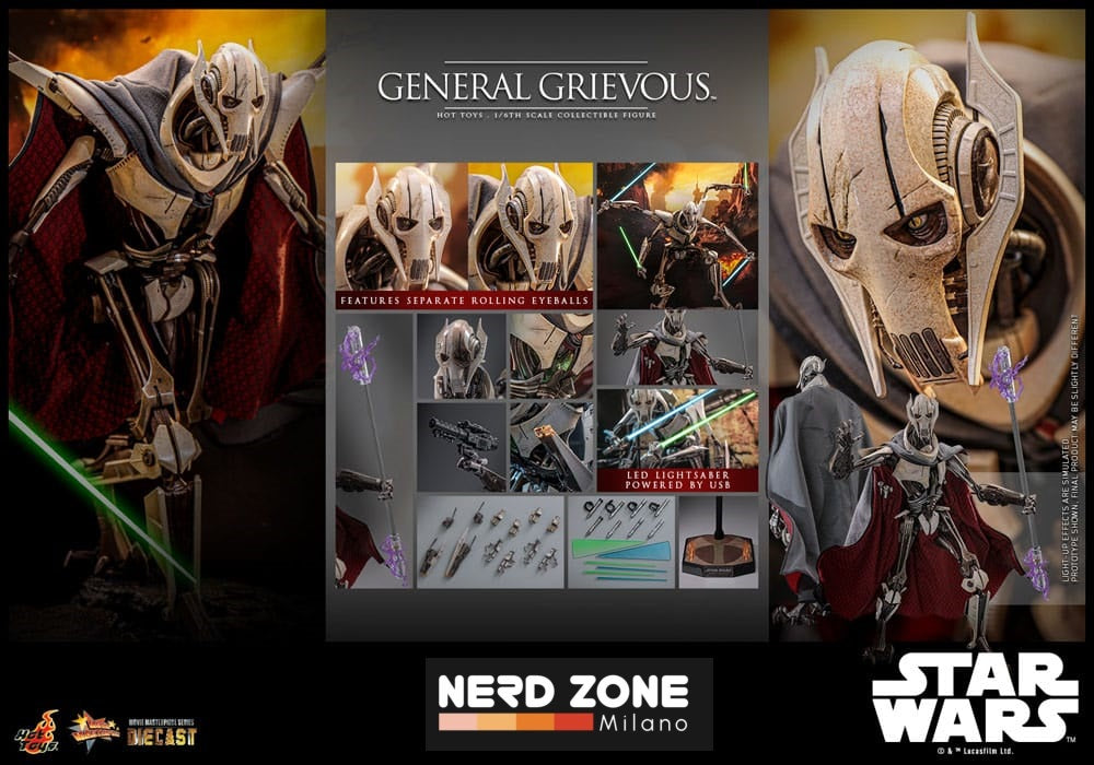 HOT TOYS - Star Wars Movie Masterpiece Diecast Action Figure 1/6 General Grievous 42 cm MMS760D67
