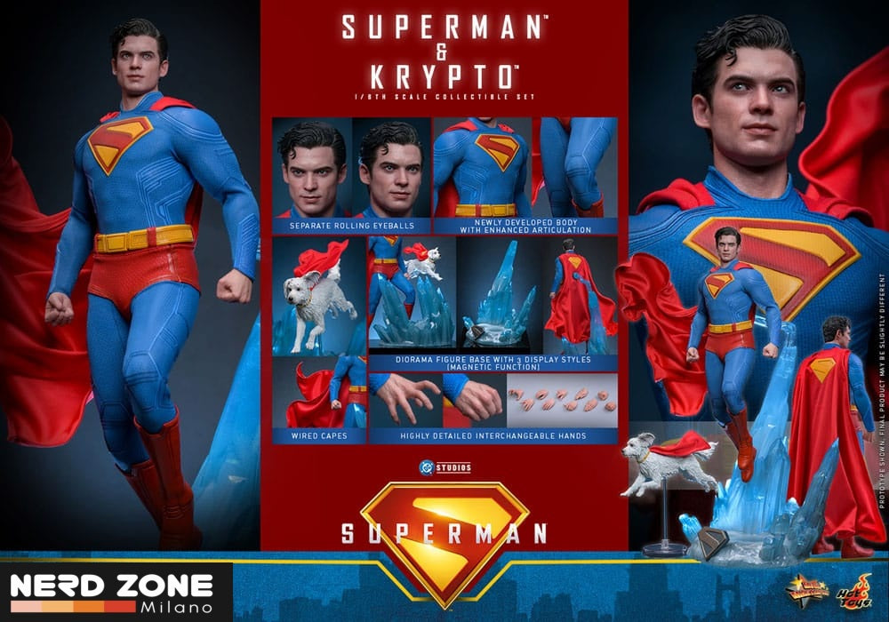 HOT TOYS - Superman (2025) Movie Masterpiece Action Figure 1/6 Superman & Krypto 33 cm