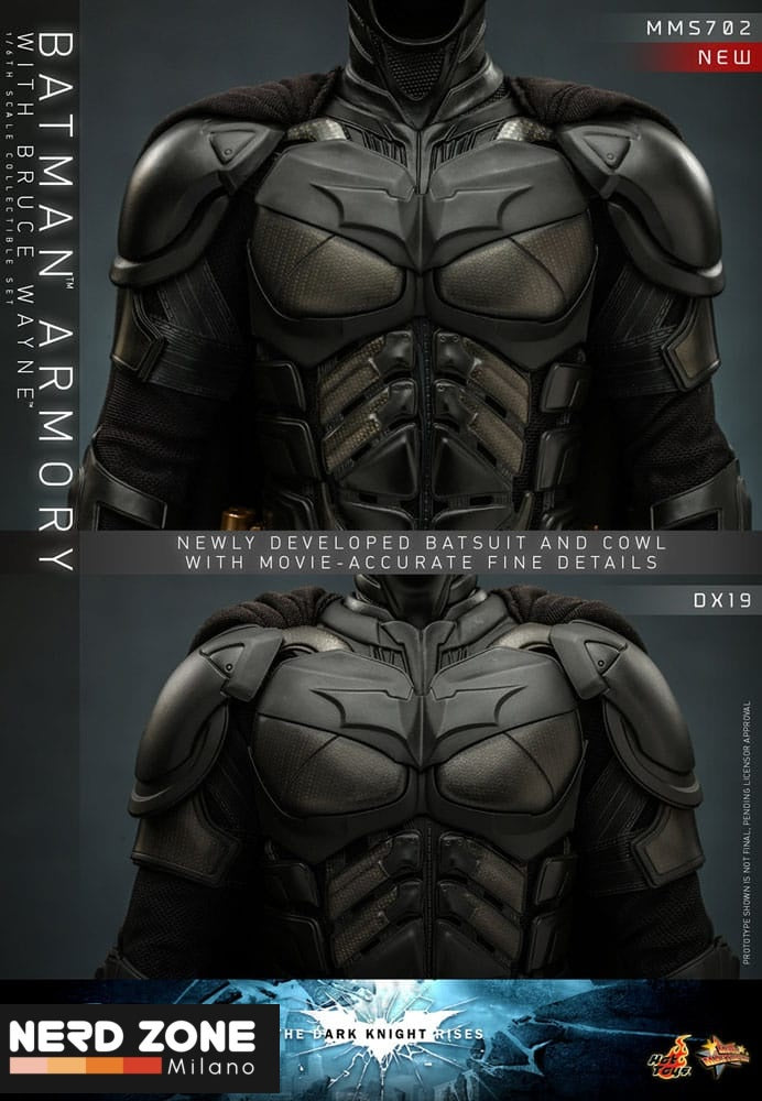HOT TOYS - The Dark Knight Rises Movie Masterpiece Action Figures & Diorama 1/6 Batman Armory with Bruce Wayne 30 cm