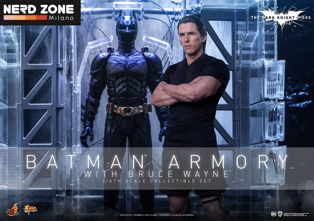 HOT TOYS - The Dark Knight Rises Movie Masterpiece Action Figures & Diorama 1/6 Batman Armory with Bruce Wayne 30 cm