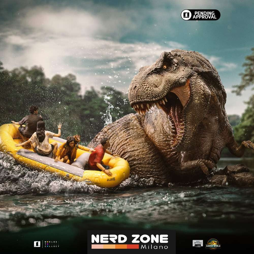 IRON STUDIOS - Jurassic World Rebirth T-Rex River Scene 1/20 Statue