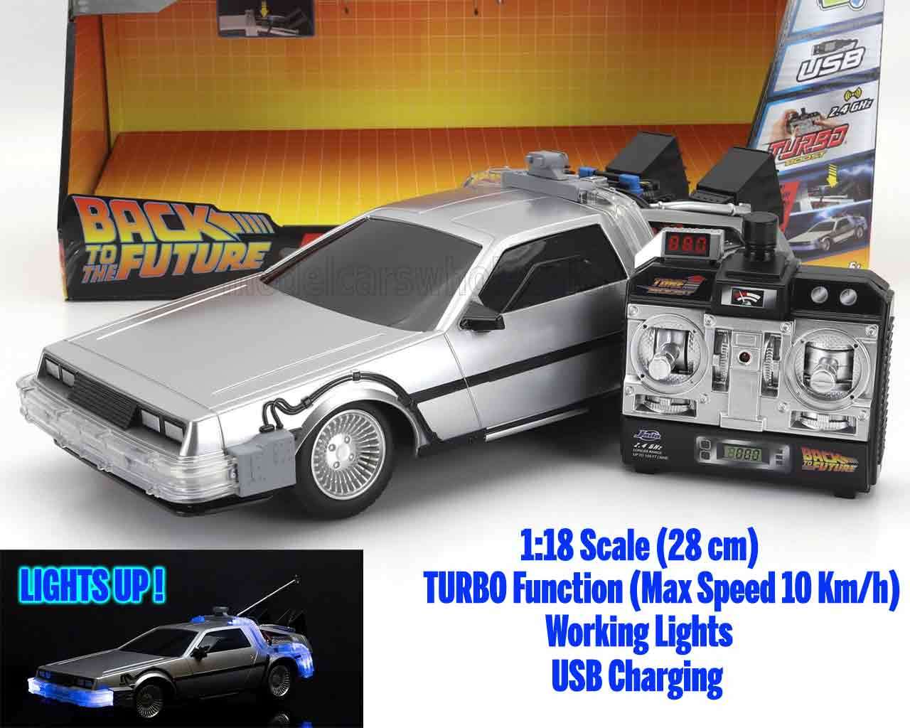 JADA TOYS - Back To The Future Part 1: 1982 De Lorean Dmc Time Machine - 1:18 Scale Remote Control