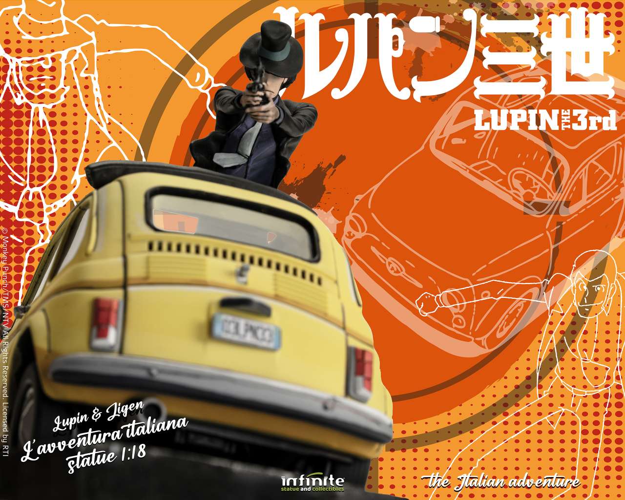 INFINITE STATUE – Lupin 3rd l’avventura italiana 1/18 statue – Lupin & Jigen