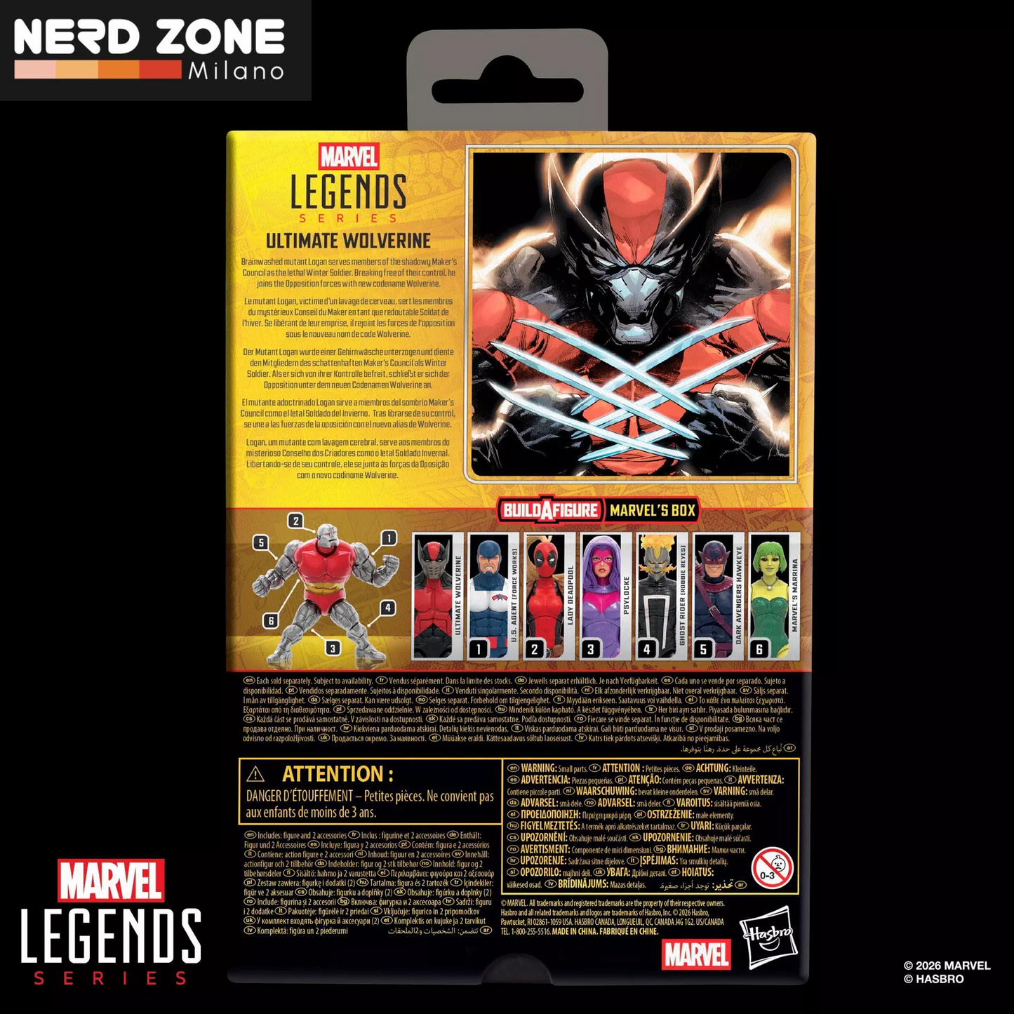 PRE ORDINE - HASBRO - Marvel Legends Buildable Figure Series Box Ultimate Wolverine Action Figure