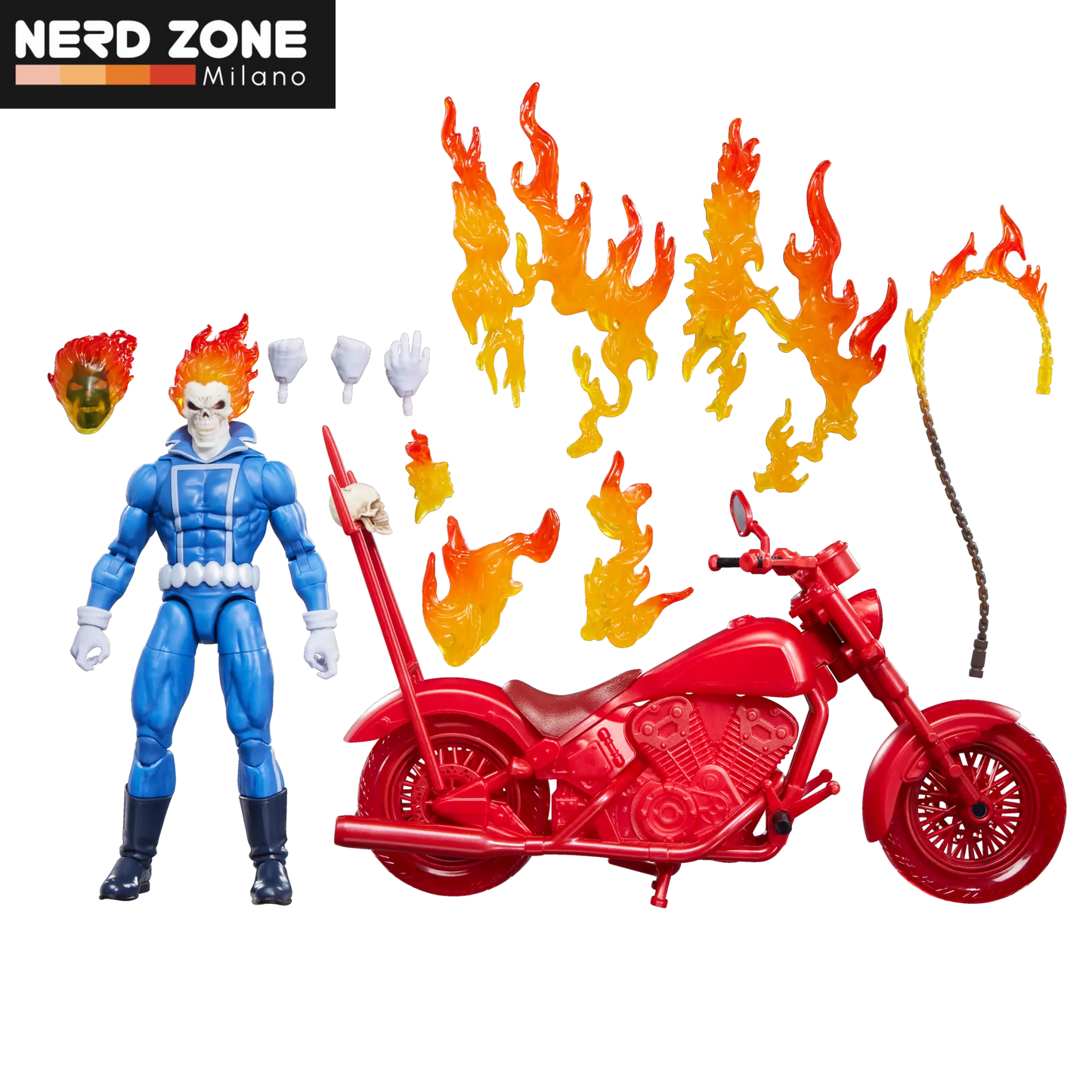 PRE ORDINE - HASBRO - Marvel Legends Ghost Rider Jhonny Blaze With Bike Action Figure