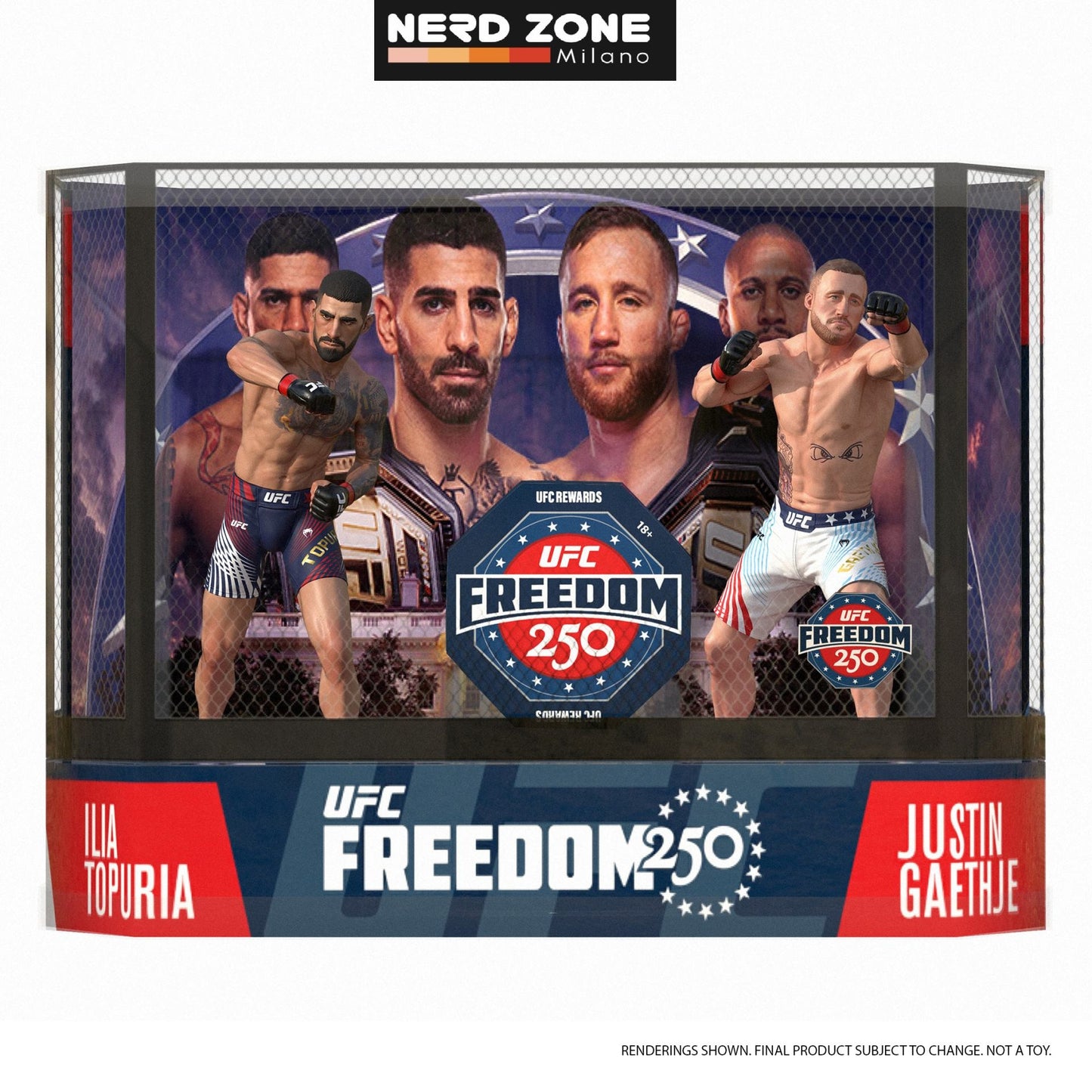 PRE ORDINE - McFARLANE TOYS 2025 - Ufc Posed Ilia Topuria & Justin Gaethje 2-pack Freedom 250