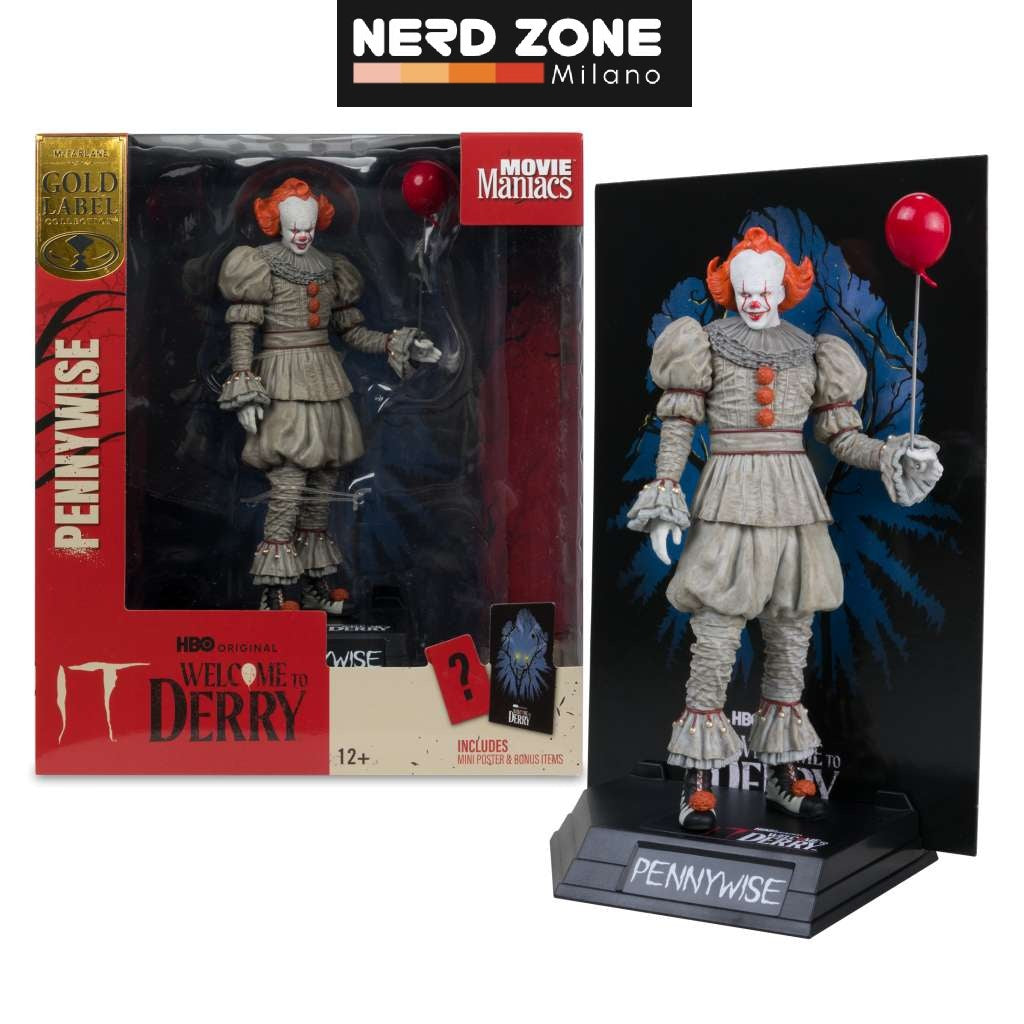 McFARLANE TOYS 2025 - Welcome To Derry - Movie Maniacs Pennywise Gold Label Posed Figure