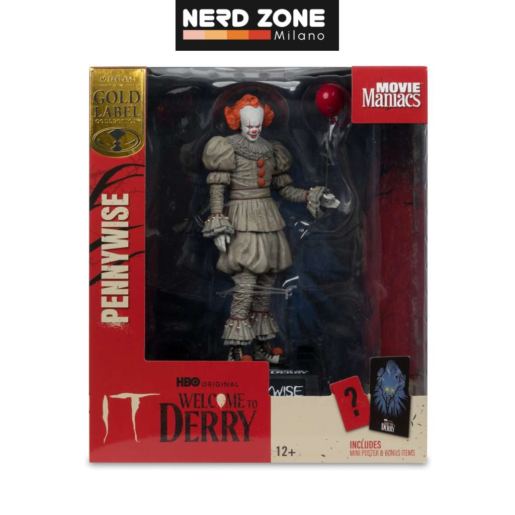 McFARLANE TOYS 2025 - Welcome To Derry - Movie Maniacs Pennywise Gold Label Posed Figure