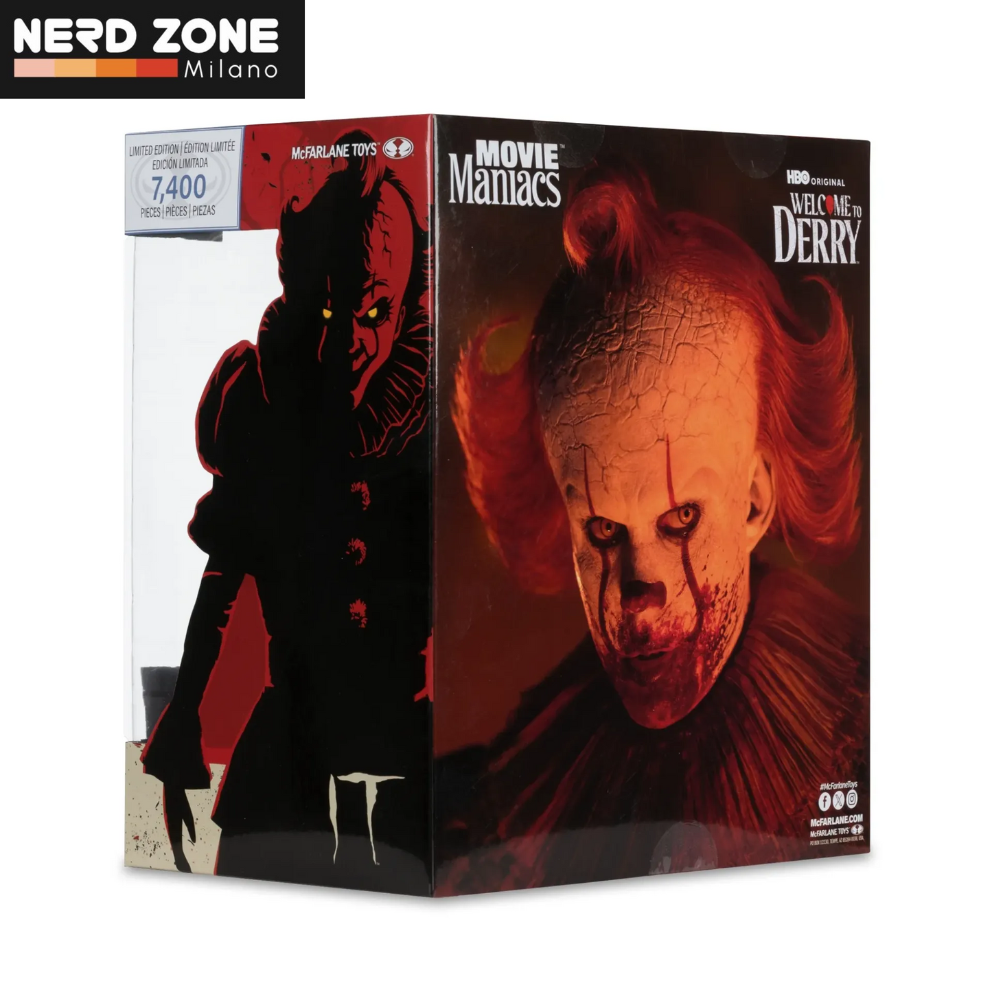 PRE ORDINE - McFARLANE TOYS 2025 - Movie Maniacs 6inch Posed Welcome To Derry Wv2 Pennywise Bloody
