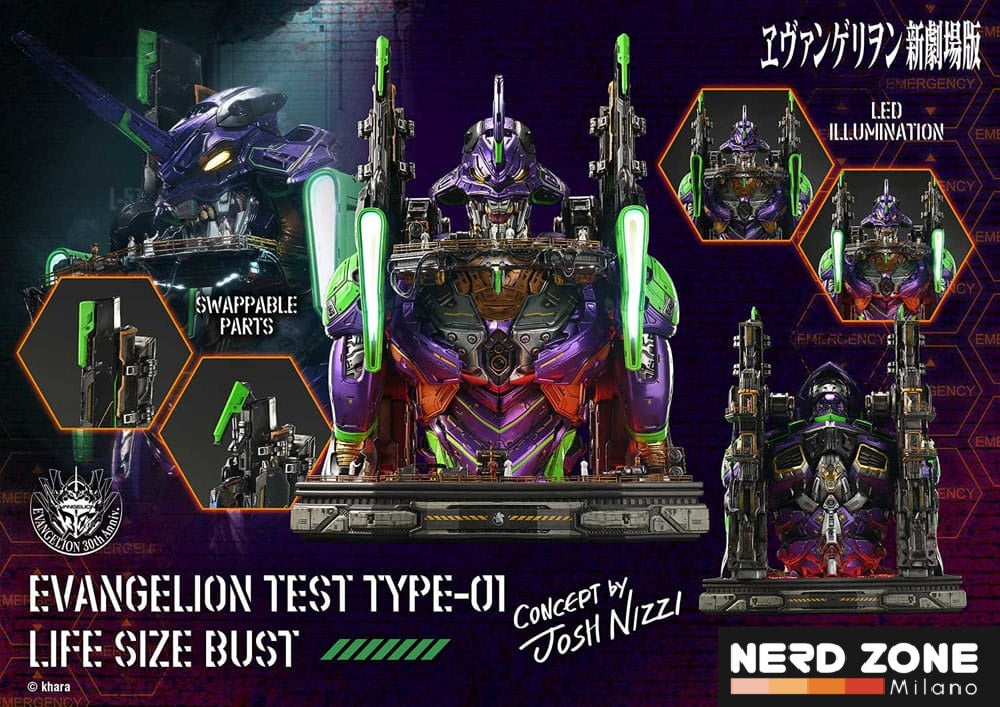 PRIME 1 STUDIO - Neon Genesis Evangelion Life Size Bust 1/1 Test Type-01 (Concept by Josh Nizzi) Bonus Ver. 86 cm