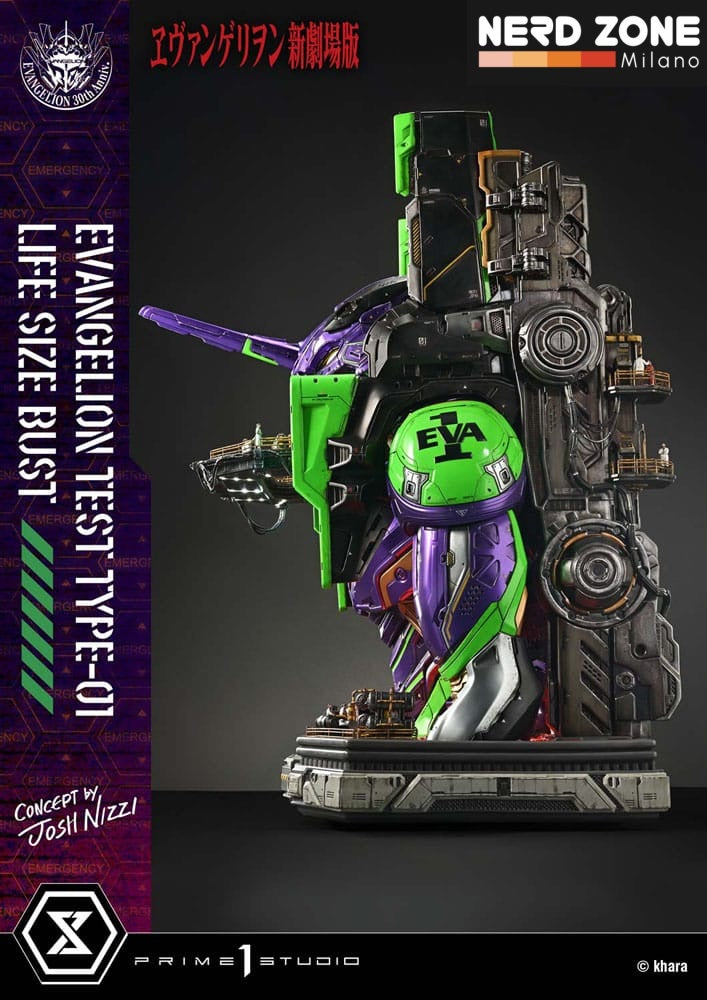 PRIME 1 STUDIO - Neon Genesis Evangelion Life Size Bust 1/1 Test Type-01 (Concept by Josh Nizzi) Bonus Ver. 86 cm