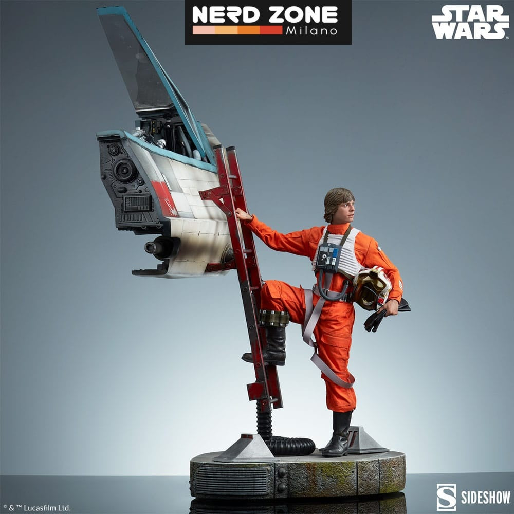 SIDESHOW - Star Wars Premium Format Statue Luke Skywalker & X-Wing: Red Five, Standing By 76 cm