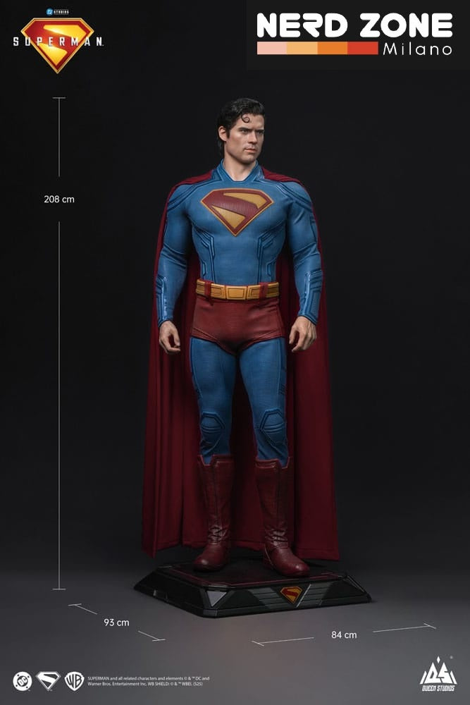 QUEEN STUDIOS - Superman 2025 Life-Size Statue Superman 208 cm Statui 1/1 a grandezza naturale DC Comics