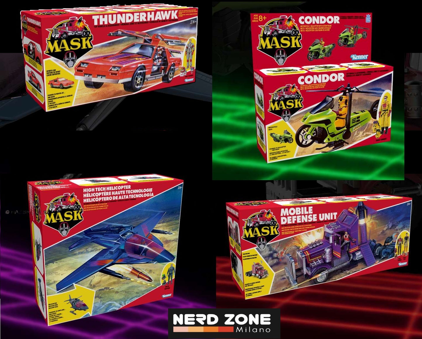 THE LOYAL SUBJECTS - M.A.S.K. SET SDDC EXCLUSIVE da 4 Pc (Thunderhawk - Vehicle Condor - High Tech Helicopter - Mobile Defense Unit)