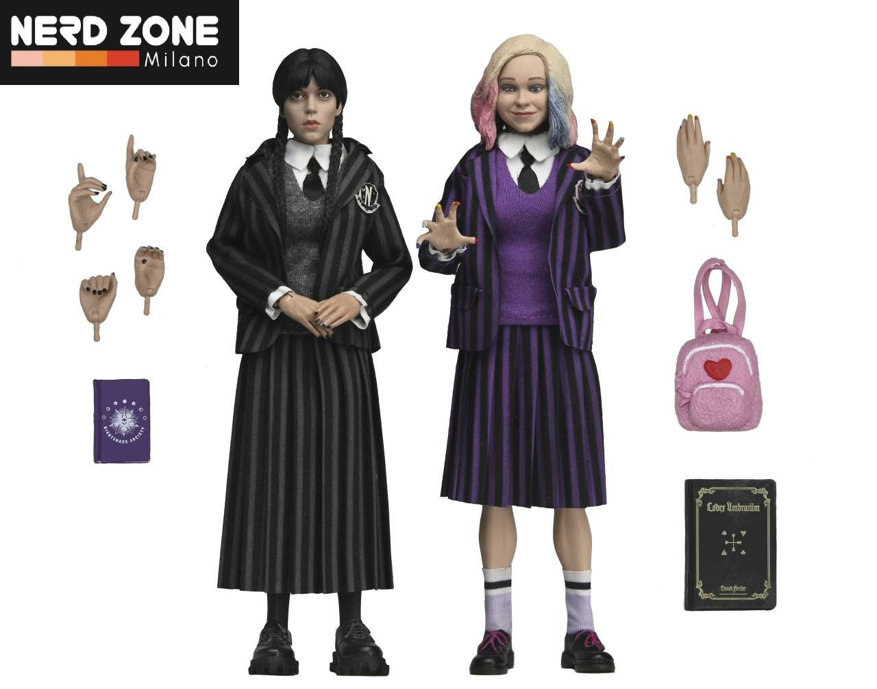 NECA - Wednesday enid & wednesday nevrmore uniform 2pack clothed af