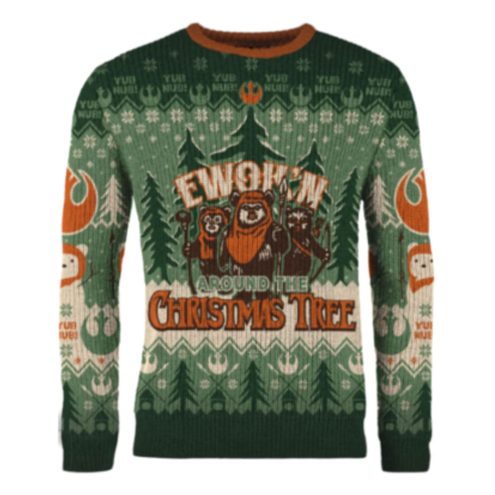 PRE ORDINE - Star Wars Christmas Sweater Ewok'n around the Christmas Tree Size L
