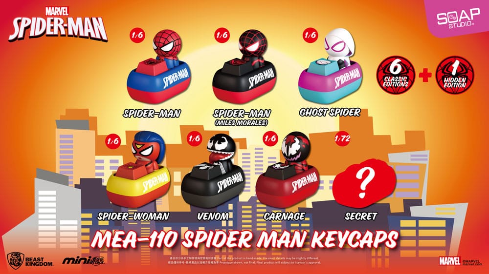 PRE ORDINE - Spider Man Mini Egg Attack Blind Box Figures keycaps 5 cm Assortment (6)