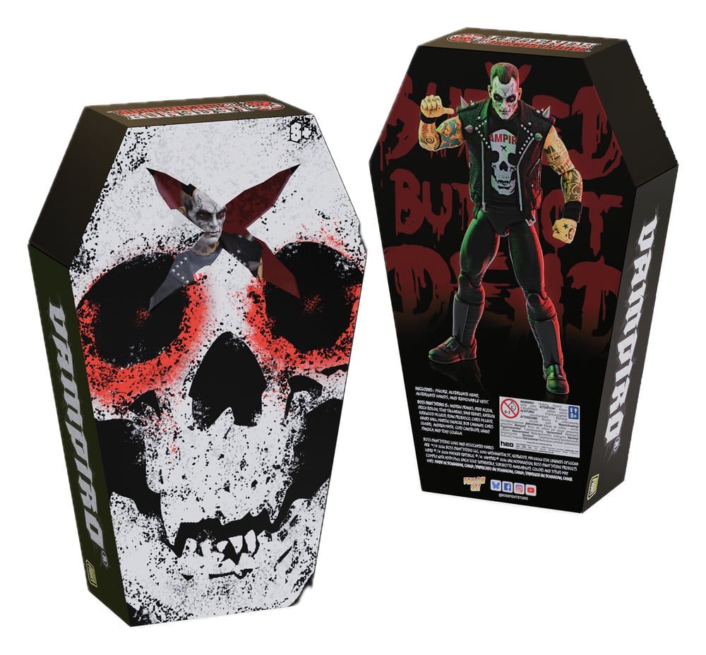 PRE ORDINE - Legends of Lucha Libre Fanaticos Action Figure Vampiro Coffin Box Resurrected 15 cm