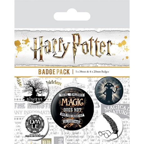 PRE ORDINE - Harry Potter Pin-Back Buttons 5-Pack Symbols