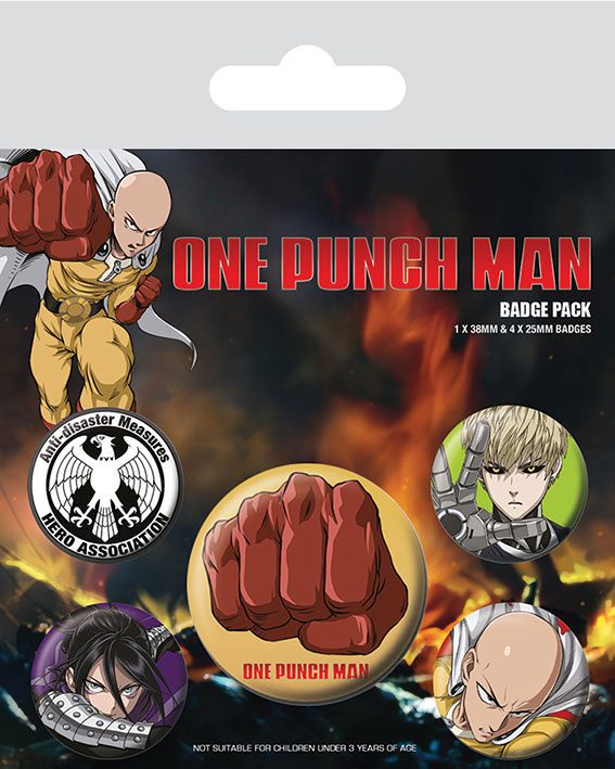 PRE ORDINE - One Punch Man Pin-Back Buttons 5-Pack Destructive