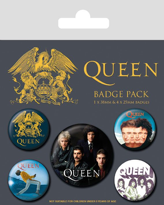 PRE ORDINE - Queen Pin-Back Buttons 5-Pack Classic