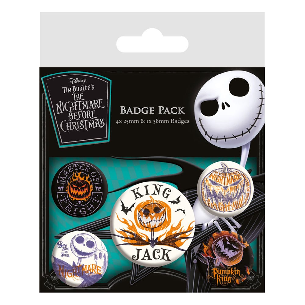 PRE ORDINE - Nightmare before Christmas Pin-Back Buttons 5-Pack Colourful Shadows
