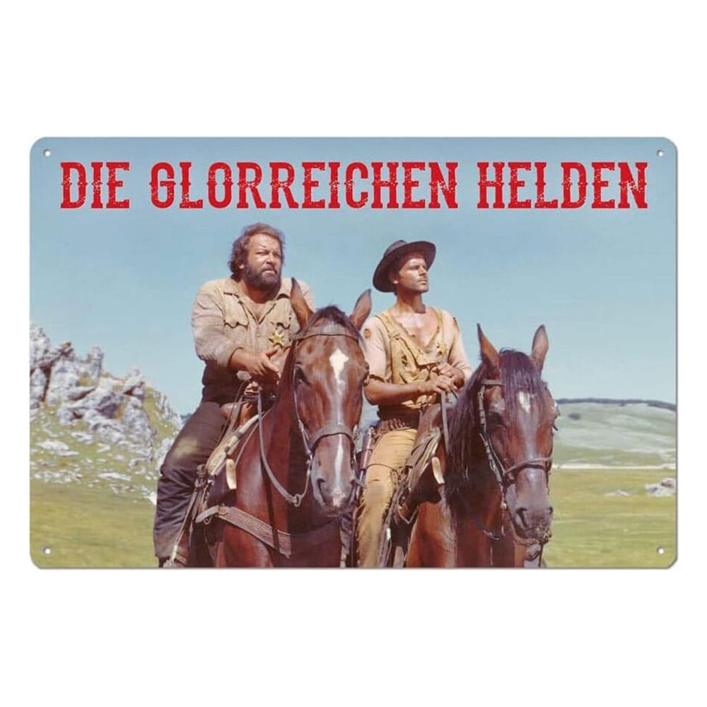 PRE ORDINE - Bud Spencer & Terence Hill Tin Sign Die glorreichen Helden 20 x 30 cm