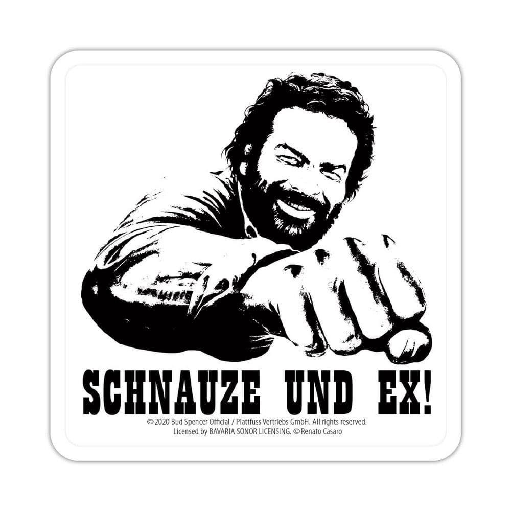 PRE ORDINE - Bud Spencer Tin coasters Schnauze und Ex 10 x 10 cm