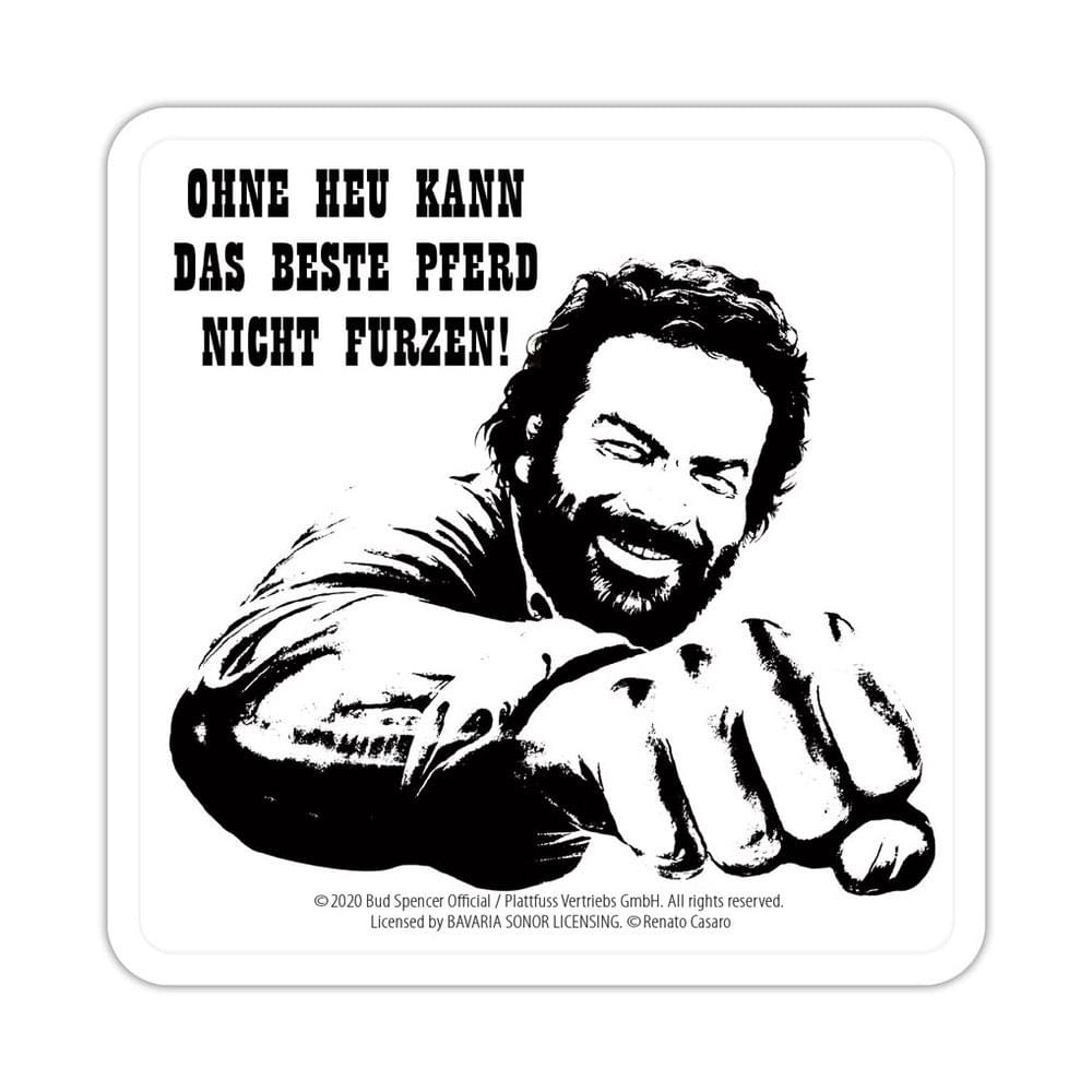 PRE ORDINE - Bud Spencer Tin coasters Faust Pferd 10 x 10 cm
