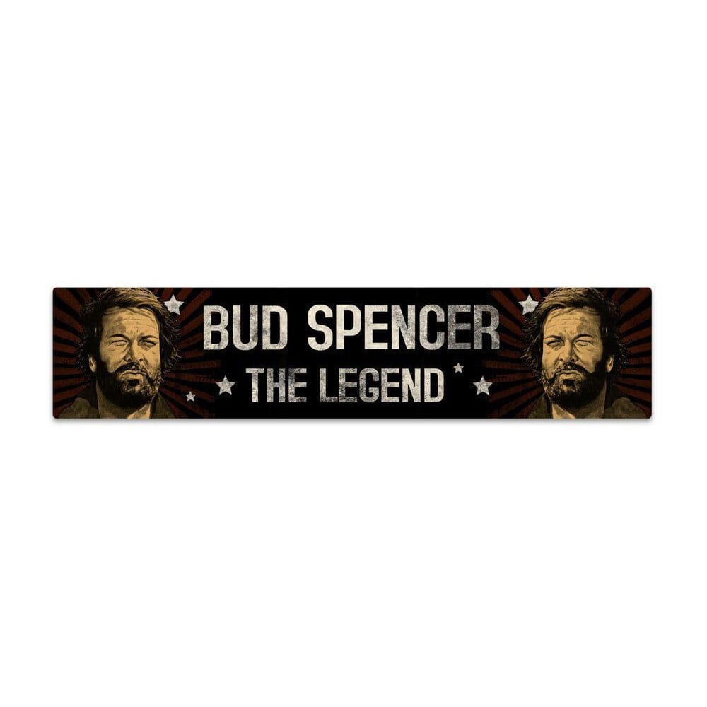 PRE ORDINE - Bud Spencer Tin Sign with Magnet The Legend 16 x 3,5 cm