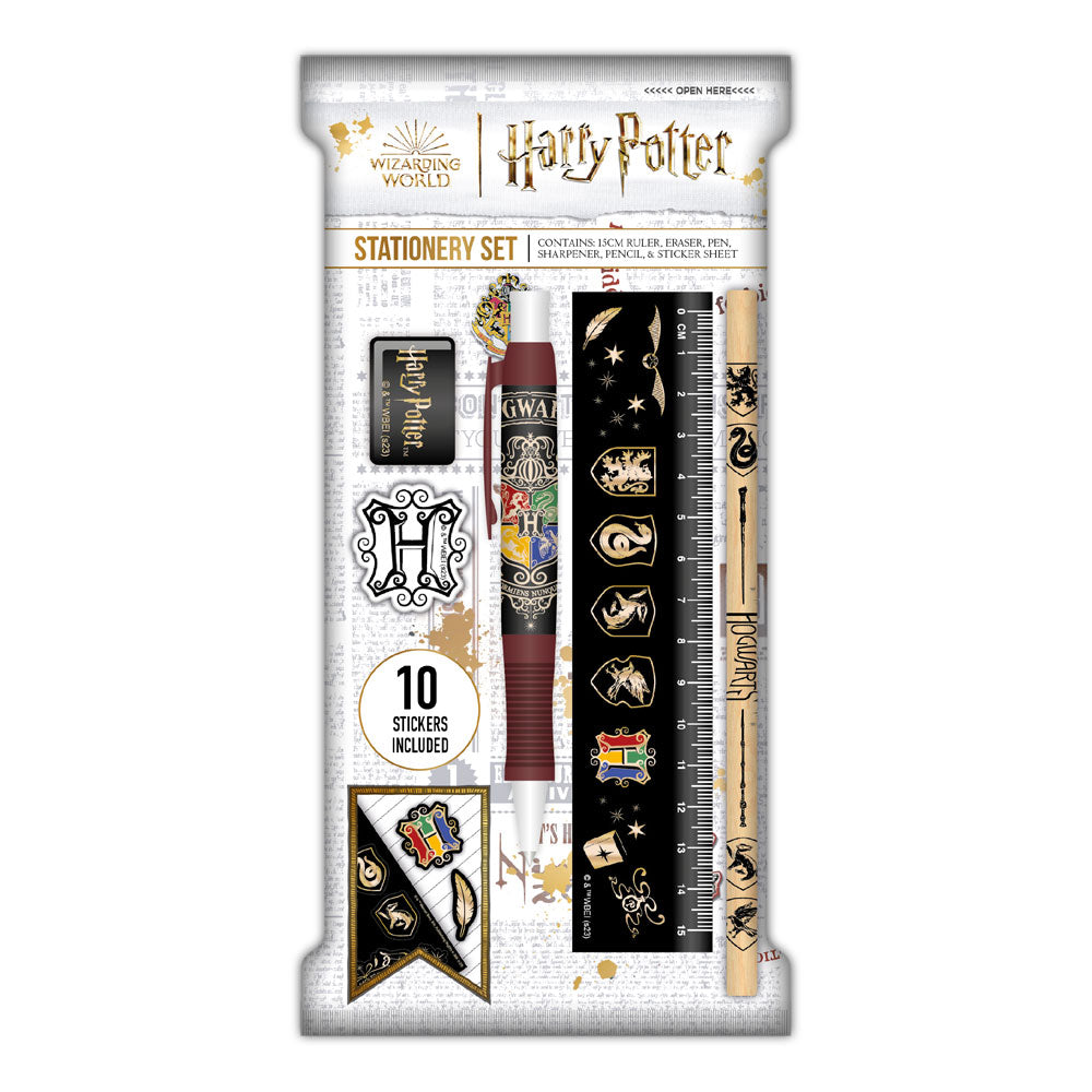 PRE ORDINE - Harry Potter Stationery Set Paper Pouch Colourful Crest Case (6)