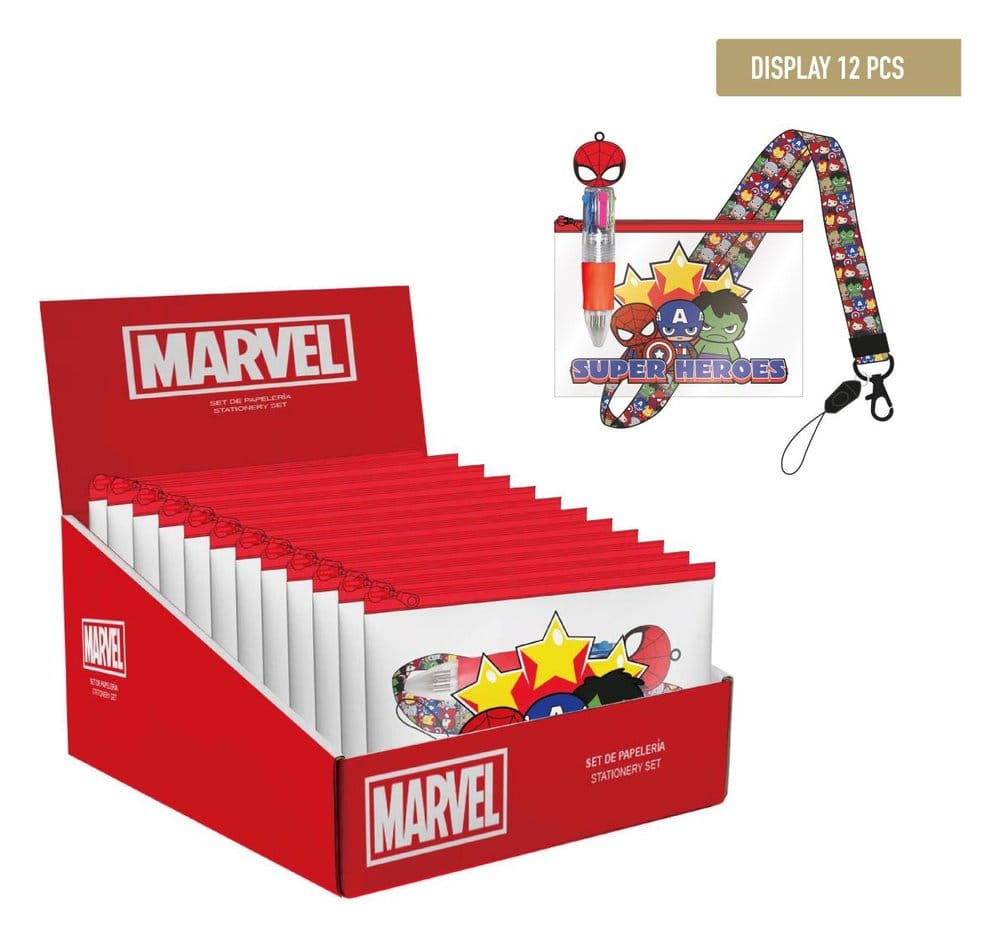 PRE ORDINE - Marvel Stationery Set with Pendant Super Heroes Display (12)